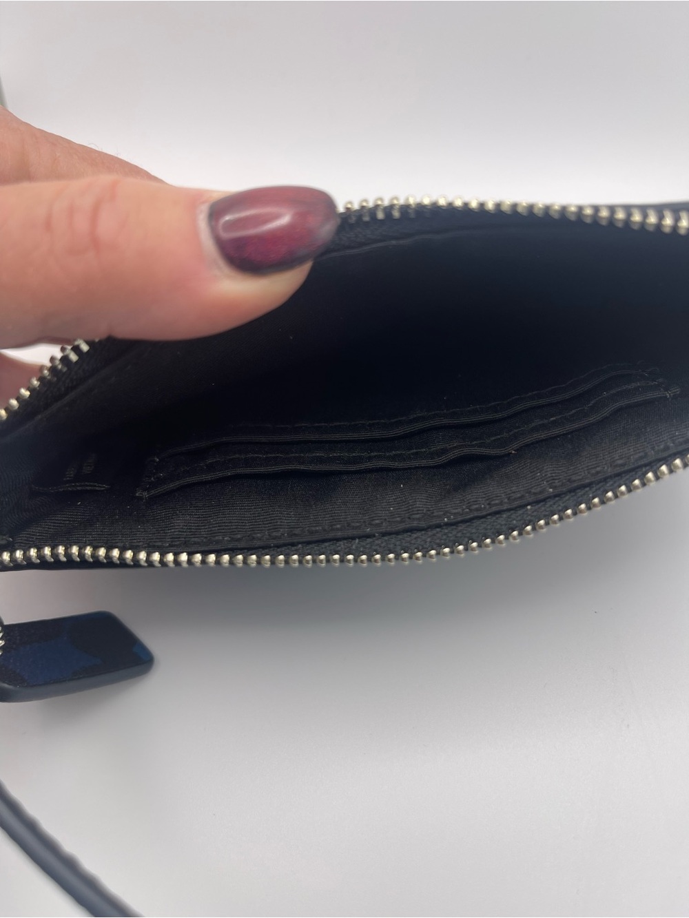 Coach Blue and Black Leopard Print Wristlet Pouch - Picture 5 of 6